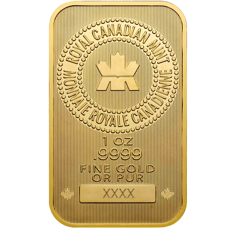Image for 1 oz. Royal Canadian Mint Gold Bar from TD Precious Metals